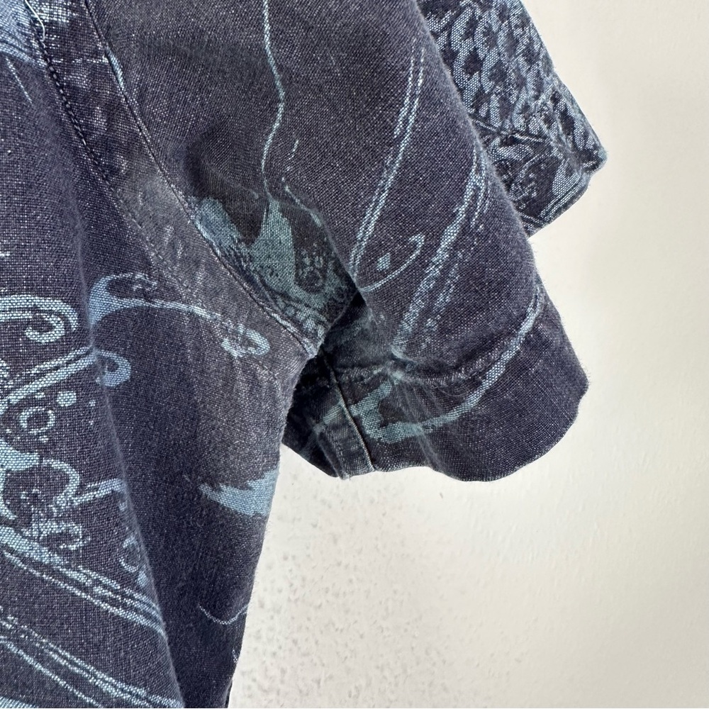 Ralph Lauren Men’s L Blue Koi Fish Short Sleeve Shirt - Picture 4 of 7